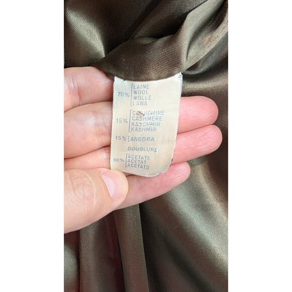 Caroline Rohmer Petite Olive Green Wool and Cashmere Coat - Picture 7 of 7